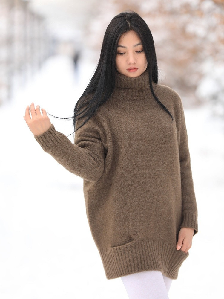 Gruby sweter z wełny jaka