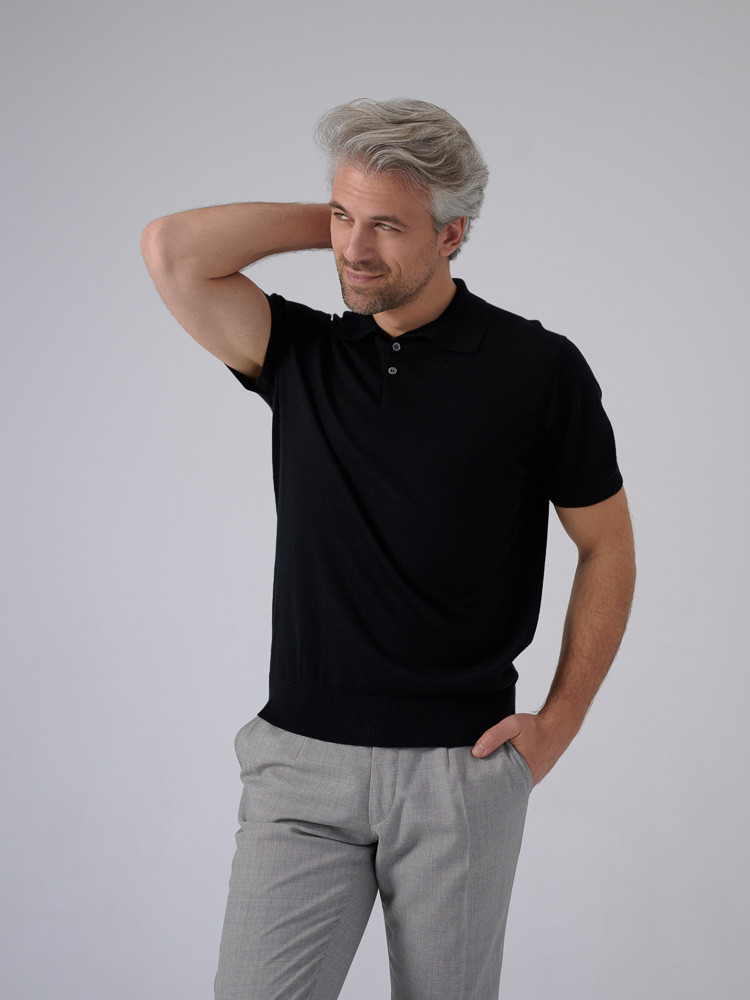 Koszulka polo kaszmir z jedwabiem