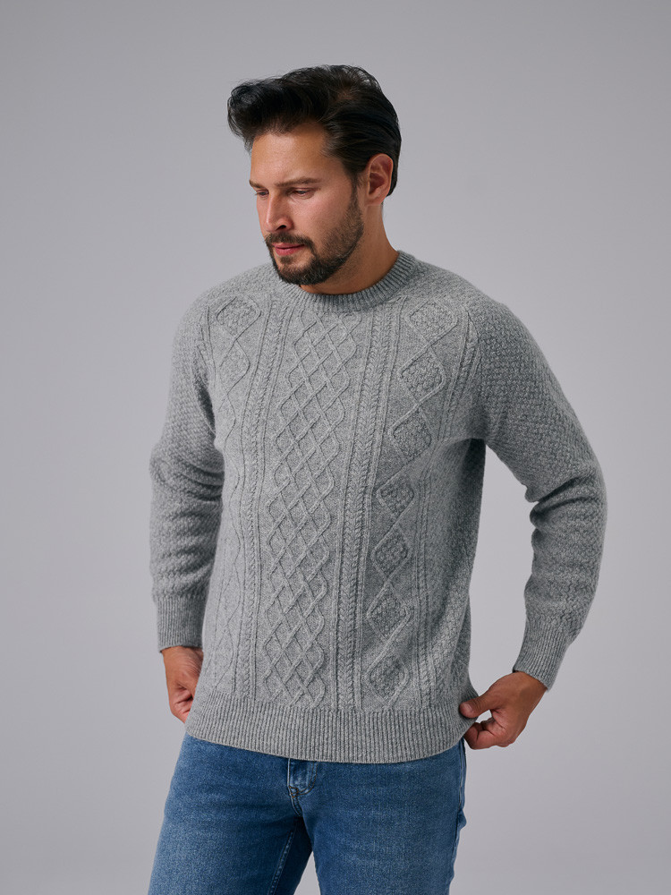 Sweter z wełny owczej ze splotem