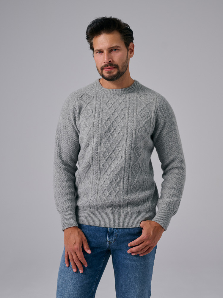 Sweter z wełny owczej ze splotem