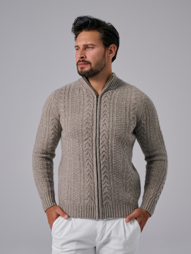 Sweter z wełny owczej rozpinany