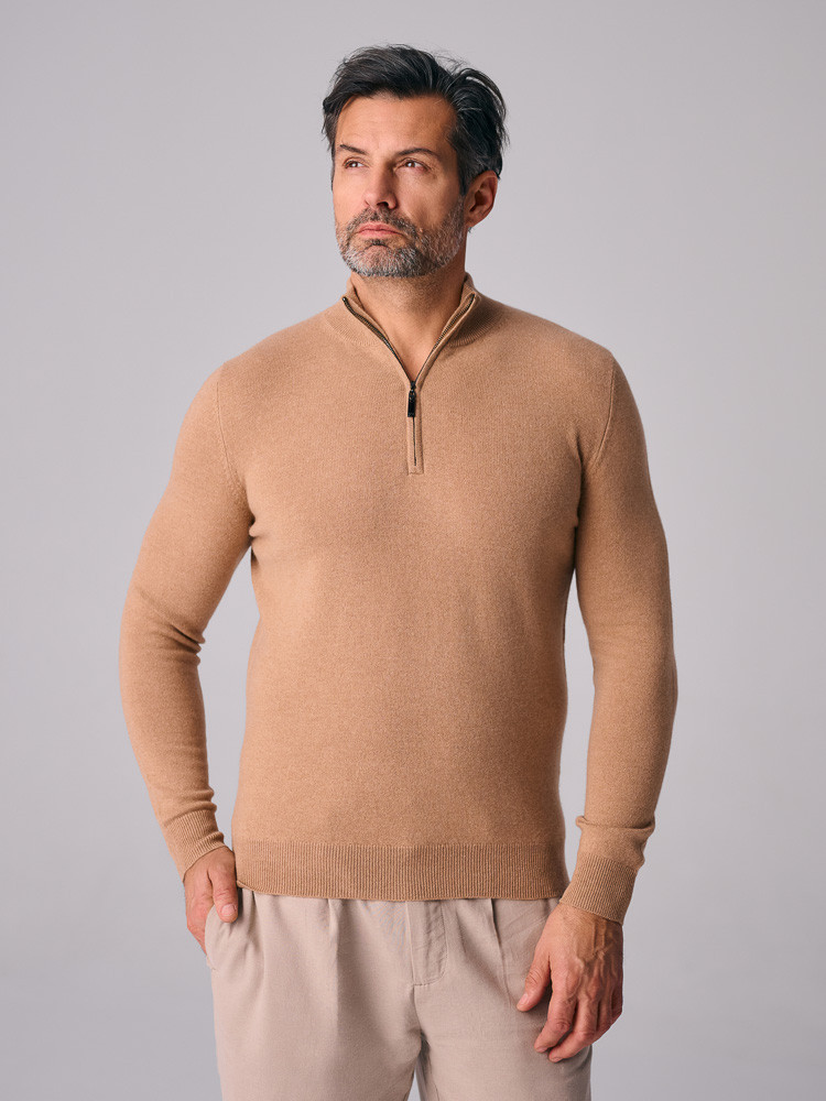 Sweter kaszmirowy z zamkiem