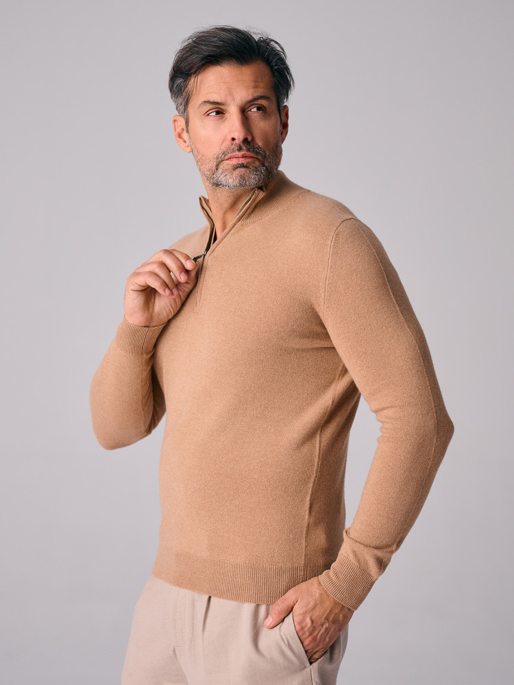 Sweter kaszmirowy z zamkiem