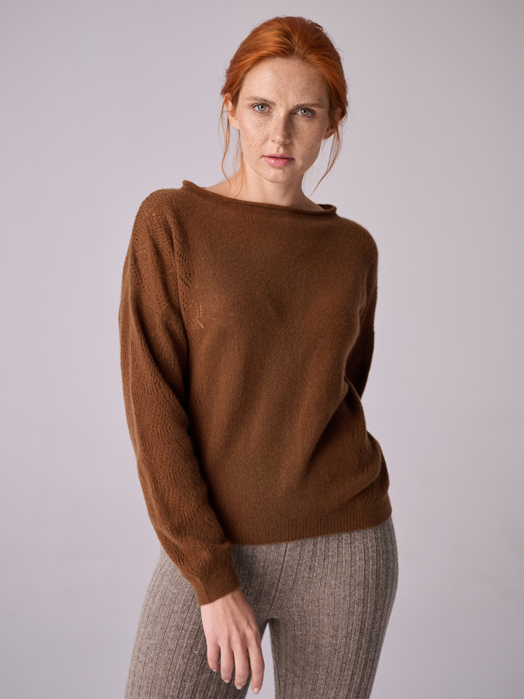 Sweter kaszmirowy z ażurem