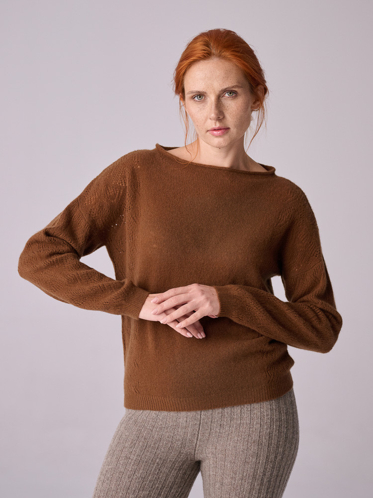 Sweter kaszmirowy z ażurem