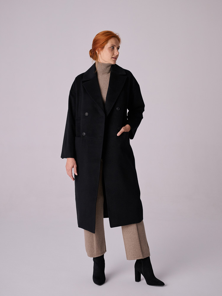 Płaszcz kaszmirowy damski oversize