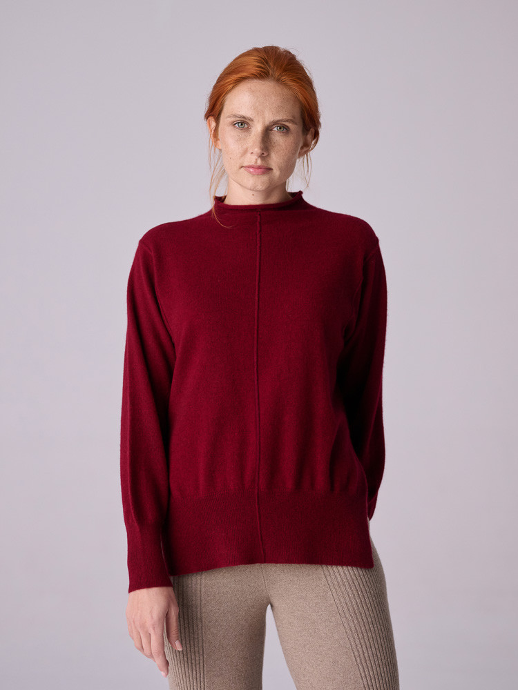 Sweter z kaszmiru bordowy
