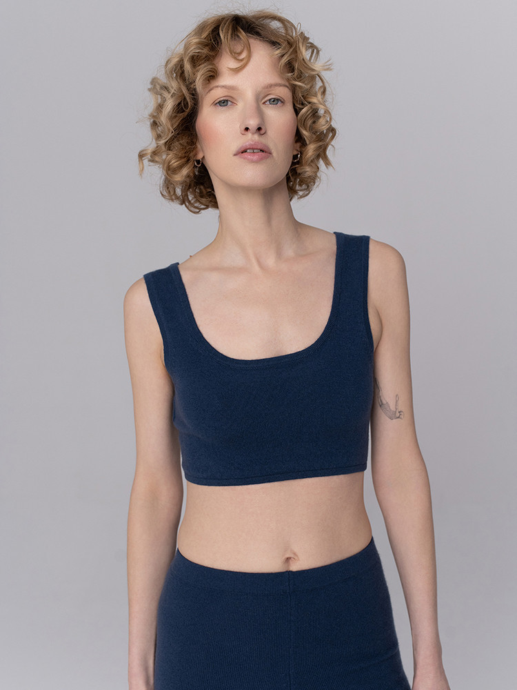 Krótki tank top kaszmirowy